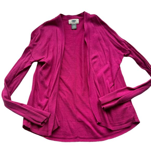 Old Navy Raspberry Tart Open Front Cardigan - Size Medium - Picture 1 of 2